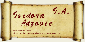 Isidora Adžović vizit kartica